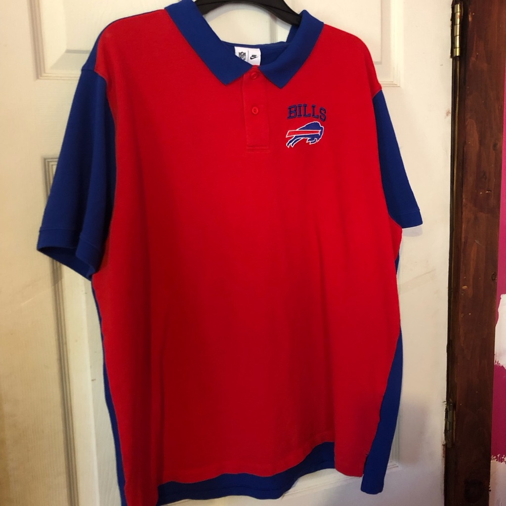 Nike Buffalo Bills Pique Knit Polo Shirt Mens XXL or 2XL